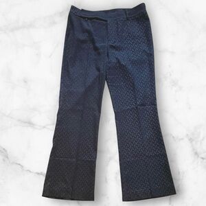 Mexx Women’s Classic Black Dress Pants Size 14 Flare Leg Rare Geometric Pattern